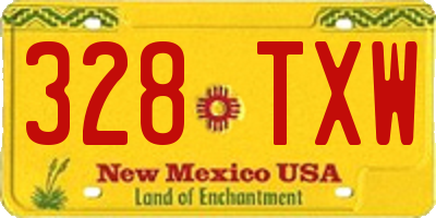 NM license plate 328TXW