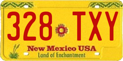 NM license plate 328TXY