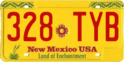 NM license plate 328TYB