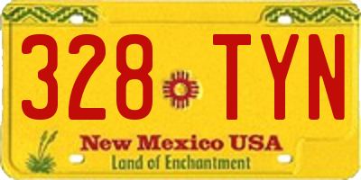 NM license plate 328TYN