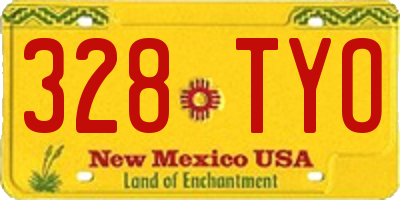 NM license plate 328TYO