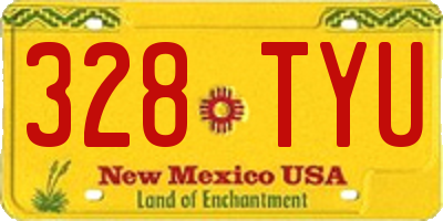 NM license plate 328TYU