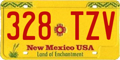 NM license plate 328TZV