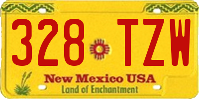 NM license plate 328TZW