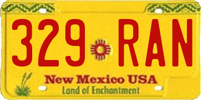 NM license plate 329RAN