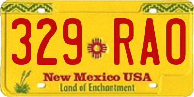 NM license plate 329RAO