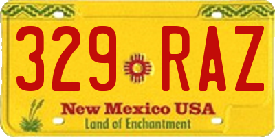 NM license plate 329RAZ