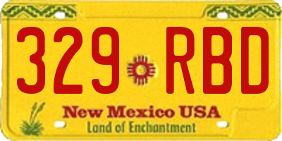 NM license plate 329RBD