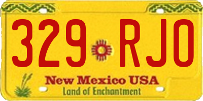 NM license plate 329RJO