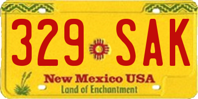NM license plate 329SAK