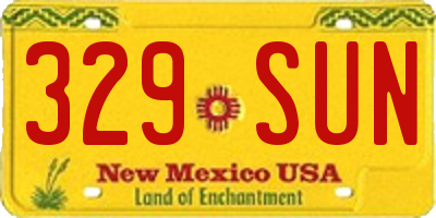NM license plate 329SUN
