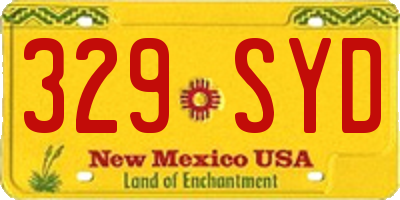 NM license plate 329SYD