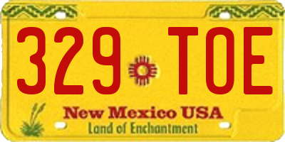 NM license plate 329TOE