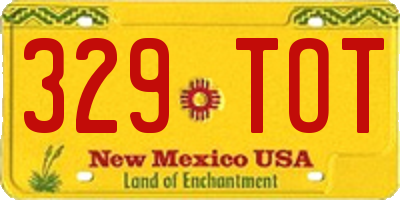 NM license plate 329TOT