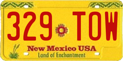 NM license plate 329TOW
