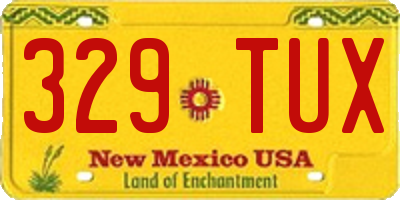 NM license plate 329TUX