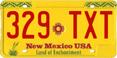 NM license plate 329TXT