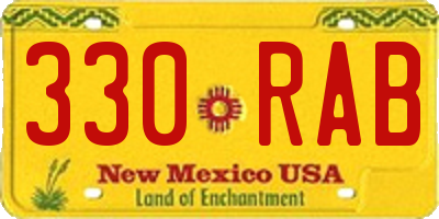 NM license plate 330RAB