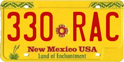 NM license plate 330RAC