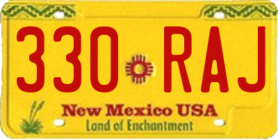 NM license plate 330RAJ