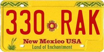 NM license plate 330RAK