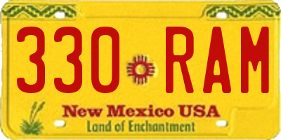 NM license plate 330RAM