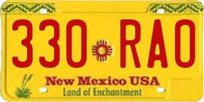 NM license plate 330RAO