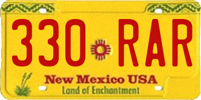 NM license plate 330RAR