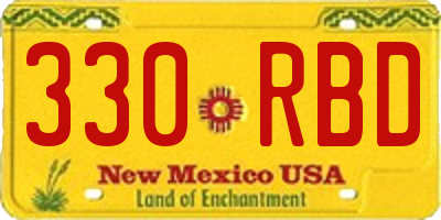 NM license plate 330RBD