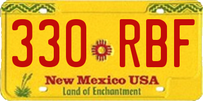 NM license plate 330RBF