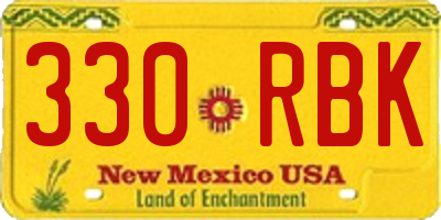 NM license plate 330RBK