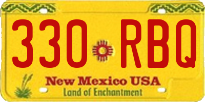 NM license plate 330RBQ