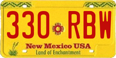 NM license plate 330RBW