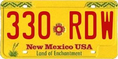 NM license plate 330RDW