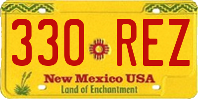 NM license plate 330REZ