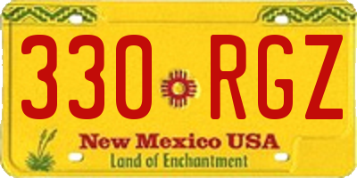NM license plate 330RGZ
