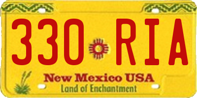 NM license plate 330RIA