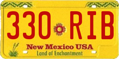 NM license plate 330RIB