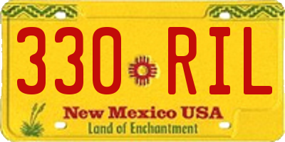 NM license plate 330RIL