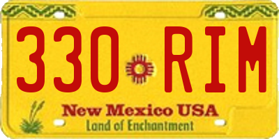 NM license plate 330RIM
