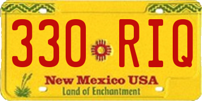 NM license plate 330RIQ