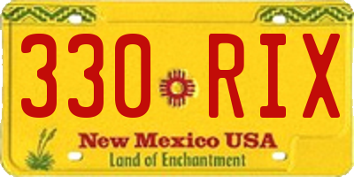 NM license plate 330RIX