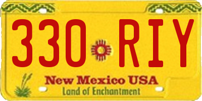 NM license plate 330RIY