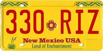 NM license plate 330RIZ
