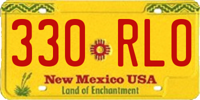 NM license plate 330RLO