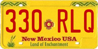 NM license plate 330RLQ