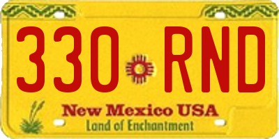 NM license plate 330RND