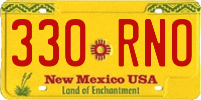 NM license plate 330RNO