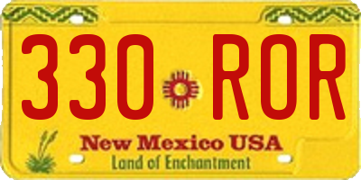 NM license plate 330ROR