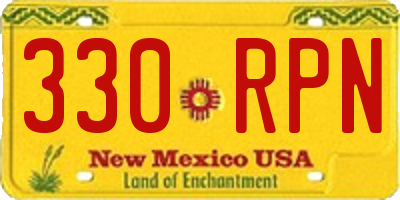 NM license plate 330RPN